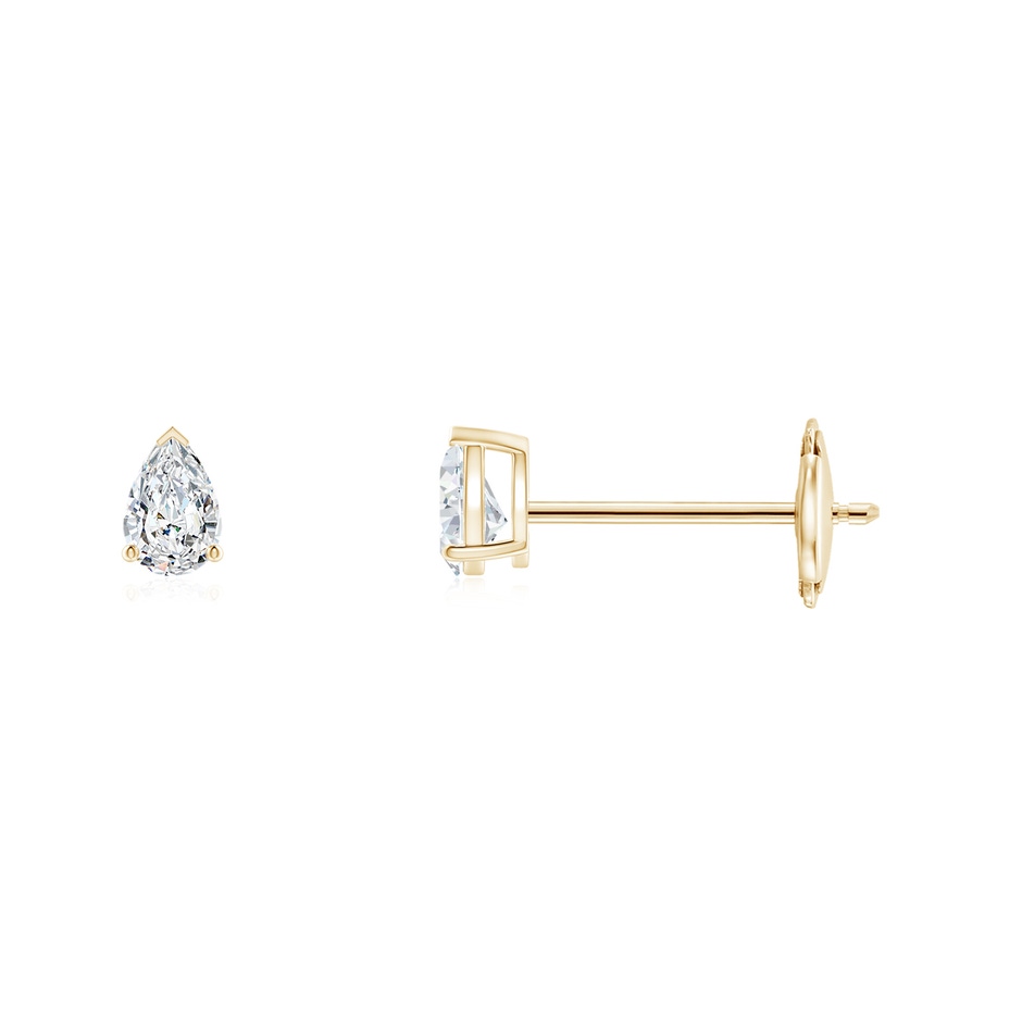 3x2mm GVS2 Pear-Shaped Diamond Solitaire Stud Earrings in Yellow Gold 