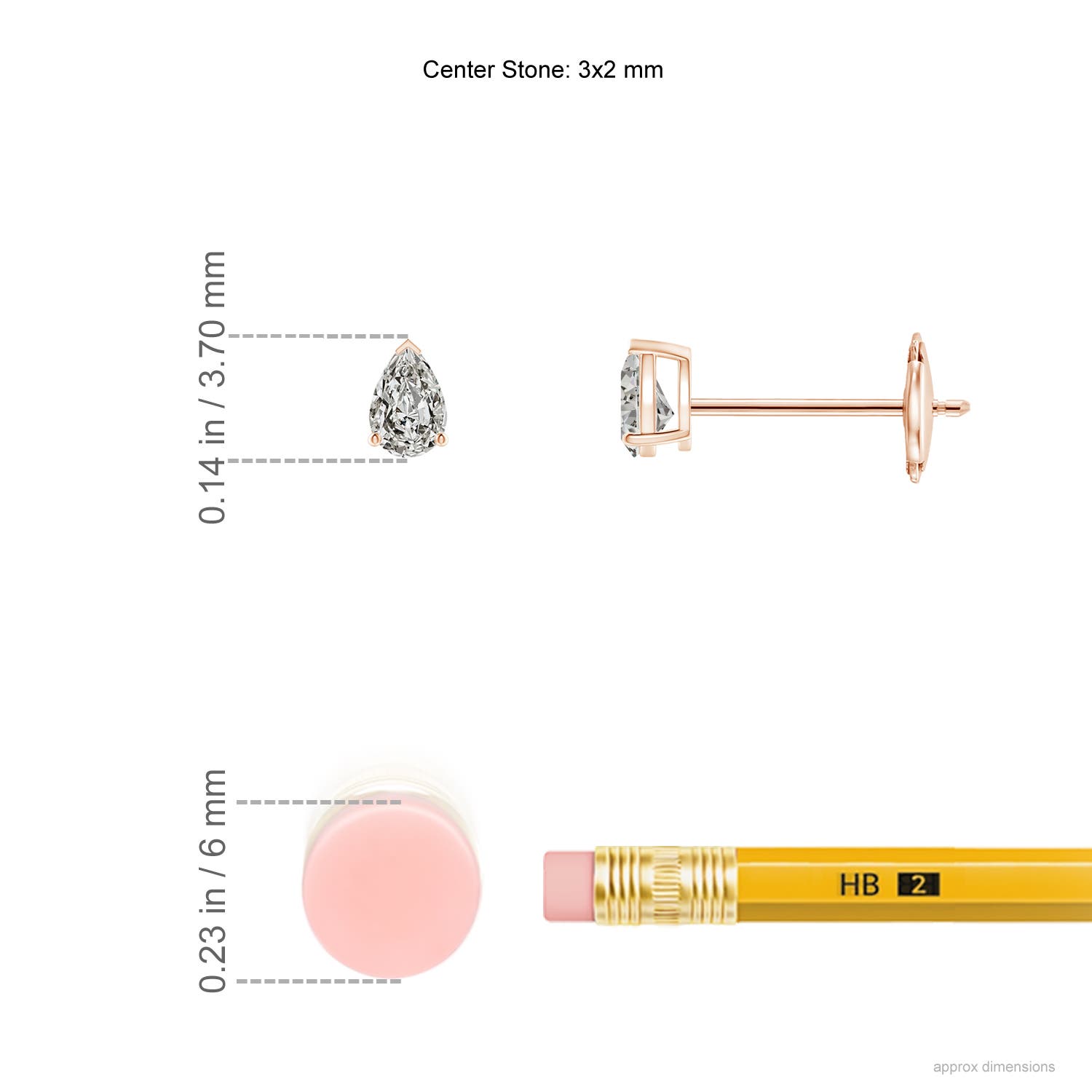 K, I3 / 0.1 CT / 14 KT Rose Gold