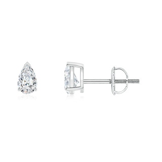 4x2.5mm GVS2 Pear-Shaped Diamond Solitaire Stud Earrings in P950 Platinum