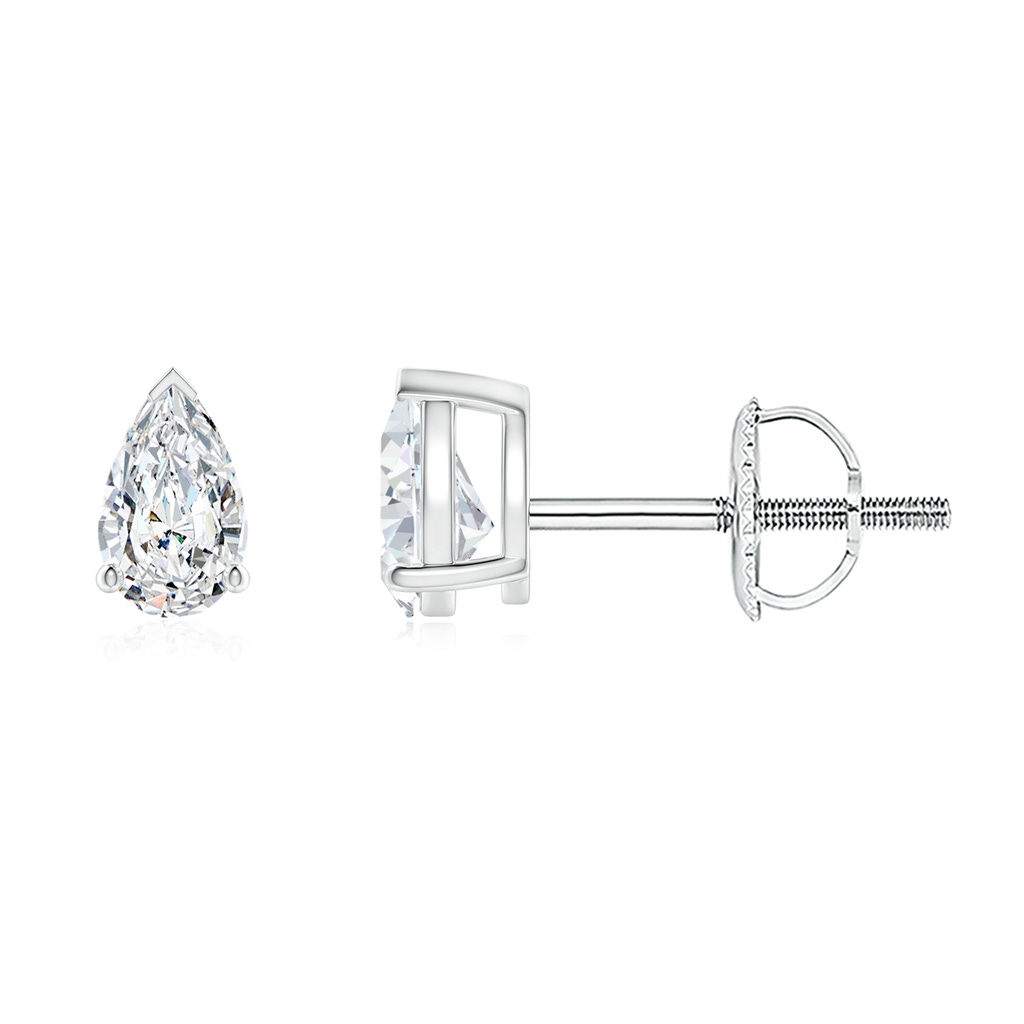 5x3mm GVS2 Pear-Shaped Diamond Solitaire Stud Earrings in P950 Platinum 