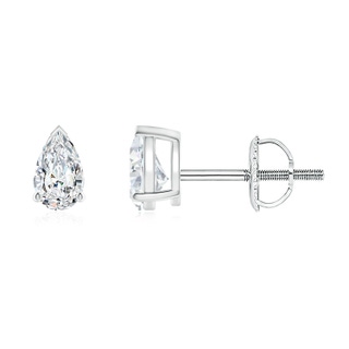5x3mm GVS2 Pear-Shaped Diamond Solitaire Stud Earrings in P950 Platinum