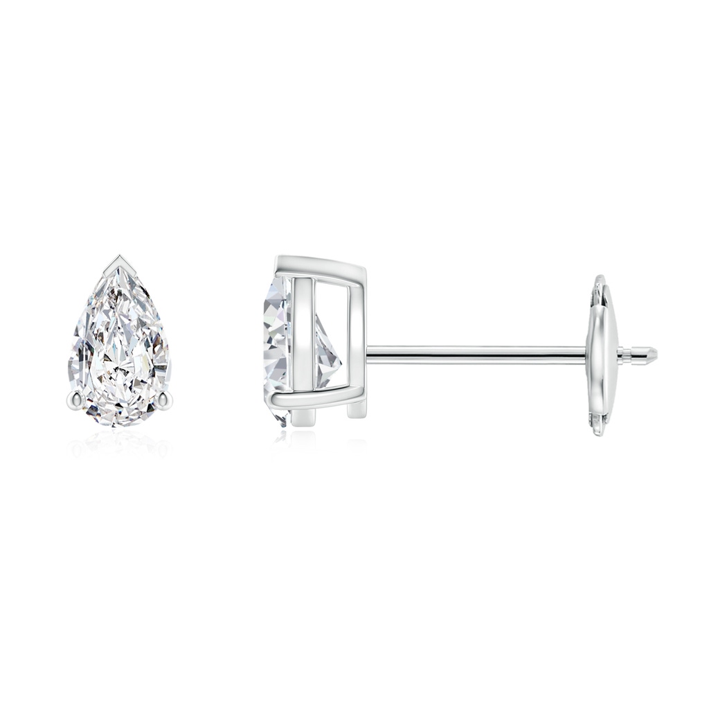 5x3mm HSI2 Pear-Shaped Diamond Solitaire Stud Earrings in White Gold