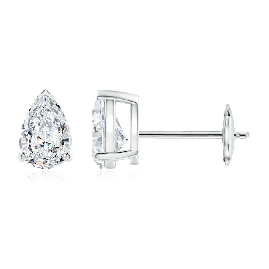 6x4mm GVS2 Pear-Shaped Diamond Solitaire Stud Earrings in White Gold 