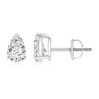 6x4mm HSI2 Pear-Shaped Diamond Solitaire Stud Earrings in P950 Platinum