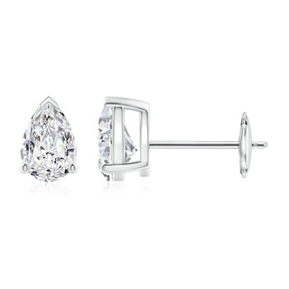 6x4mm HSI2 Pear-Shaped Diamond Solitaire Stud Earrings in White Gold