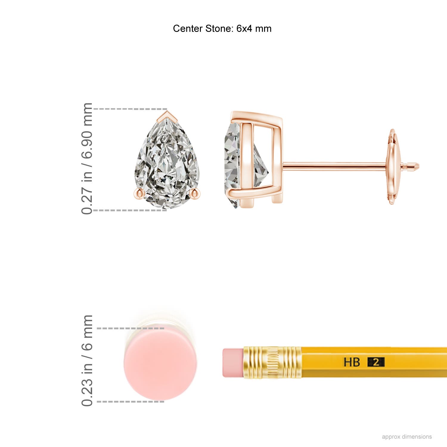 K, I3 / 0.8 CT / 14 KT Rose Gold