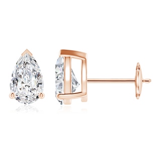 8x5mm HSI2 Pear-Shaped Diamond Solitaire Stud Earrings in Rose Gold