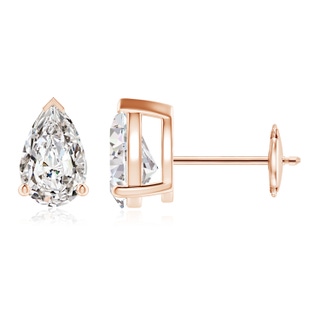 8x5mm IJI1I2 Pear-Shaped Diamond Solitaire Stud Earrings in Rose Gold