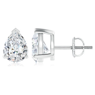 9x7mm GVS2 Pear-Shaped Diamond Solitaire Stud Earrings in P950 Platinum