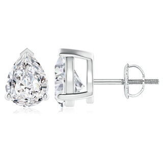 9x7mm HSI2 Pear-Shaped Diamond Solitaire Stud Earrings in P950 Platinum