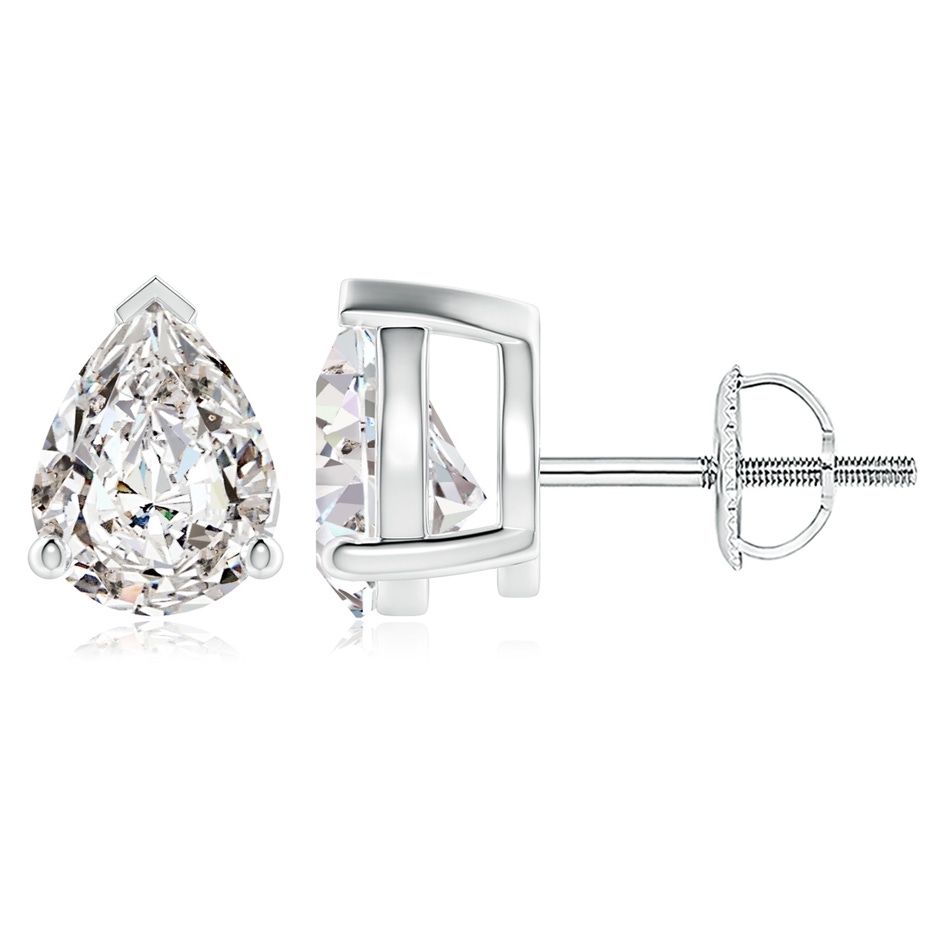 9x7mm IJI1I2 Pear-Shaped Diamond Solitaire Stud Earrings in P950 Platinum 