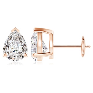 9x7mm IJI1I2 Pear-Shaped Diamond Solitaire Stud Earrings in Rose Gold