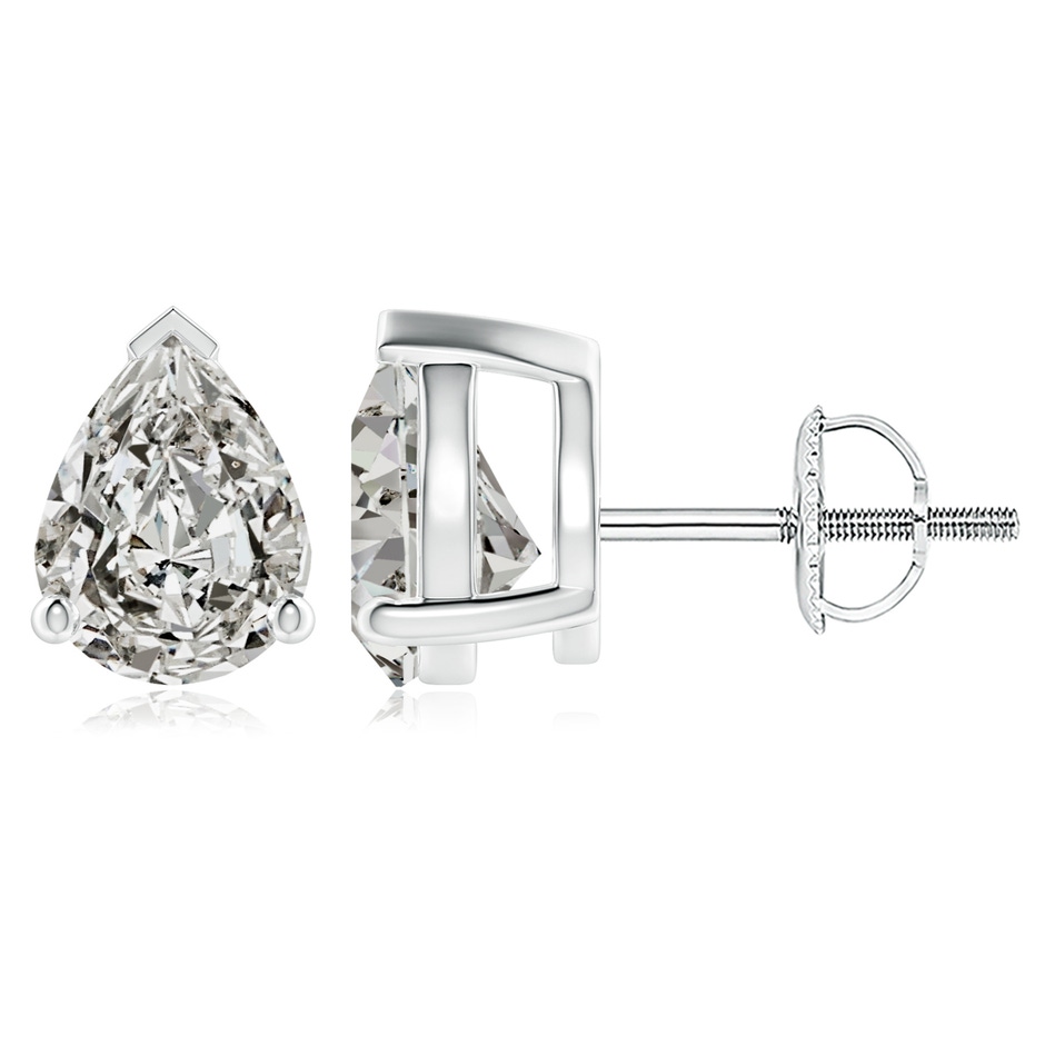9x7mm KI3 Pear-Shaped Diamond Solitaire Stud Earrings in P950 Platinum 