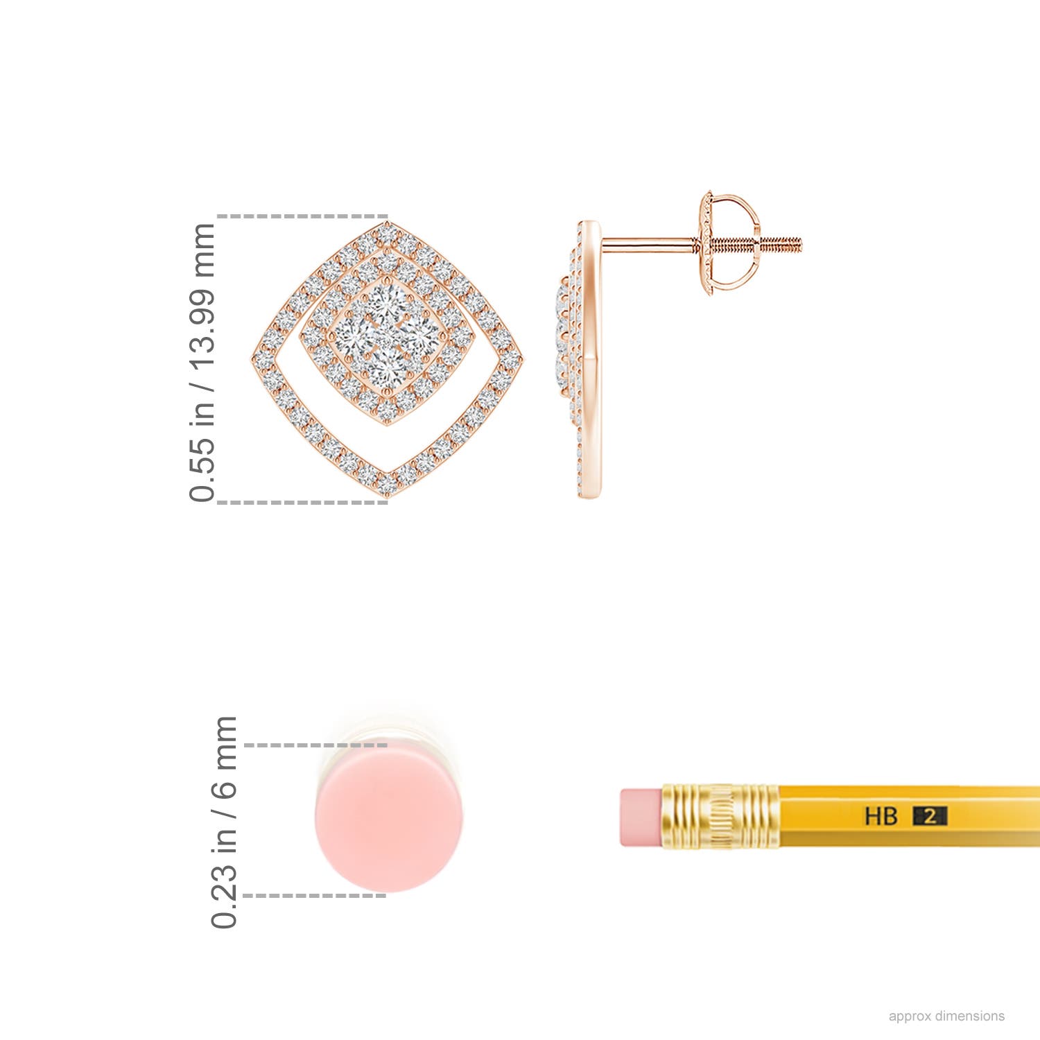 H, SI2 / 0.76 CT / 14 KT Rose Gold