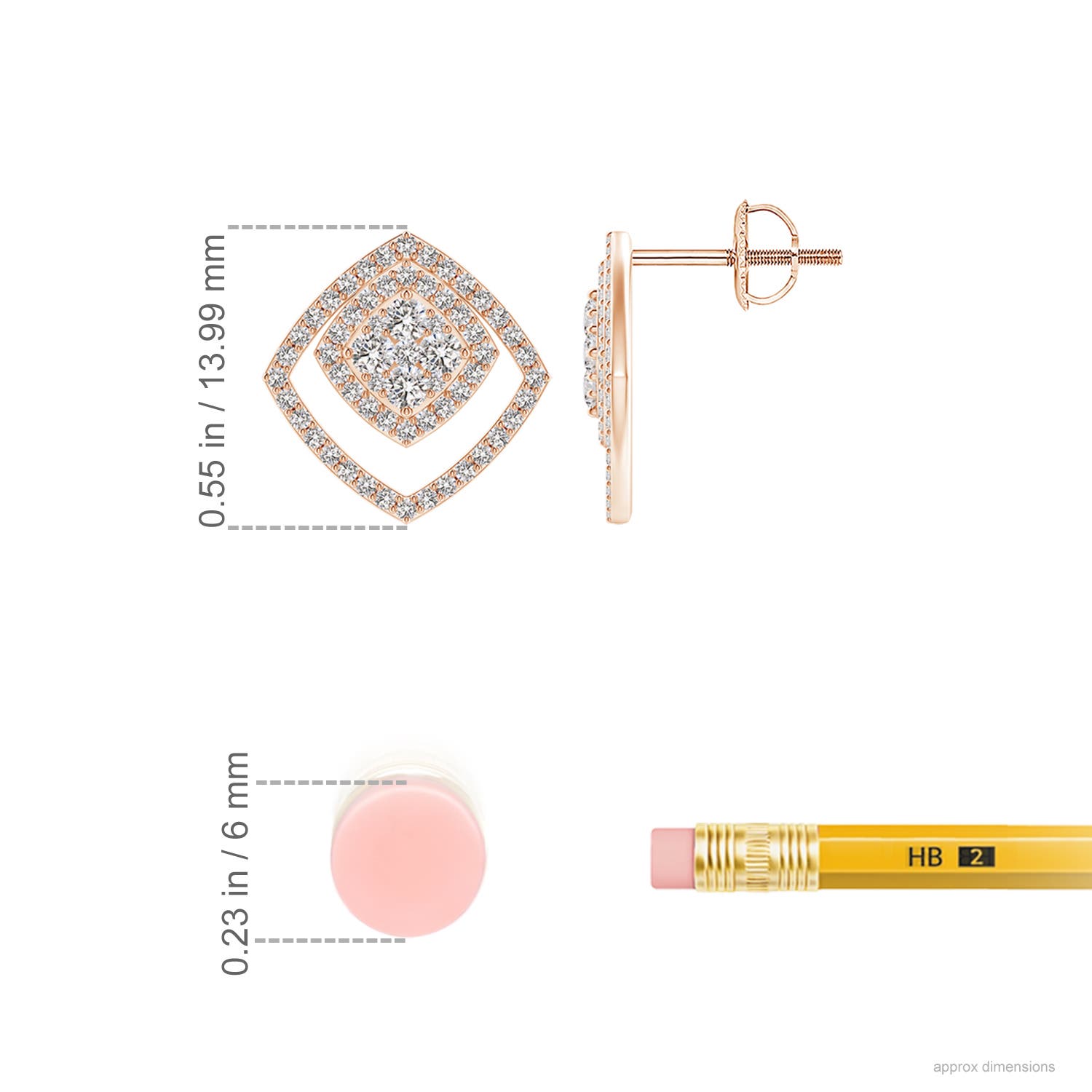 I-J, I1-I2 / 0.76 CT / 14 KT Rose Gold