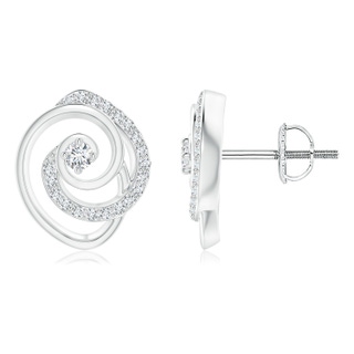 1.9mm GVS2 Diamond Swirl Teardrop Fashion Studs in P950 Platinum