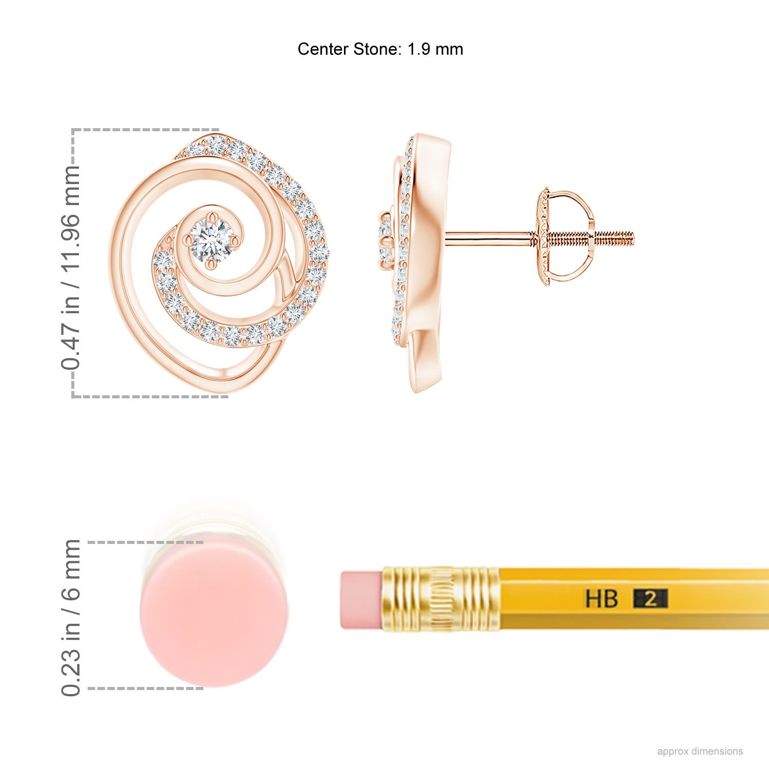 F-G, VS / 0.2 CT / 14 KT Rose Gold