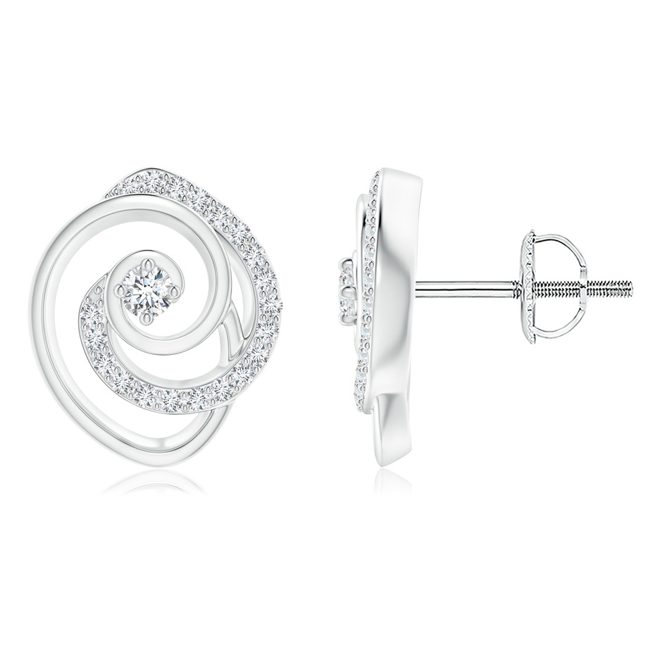 1.9mm GVS2 Diamond Swirl Teardrop Fashion Studs in White Gold 