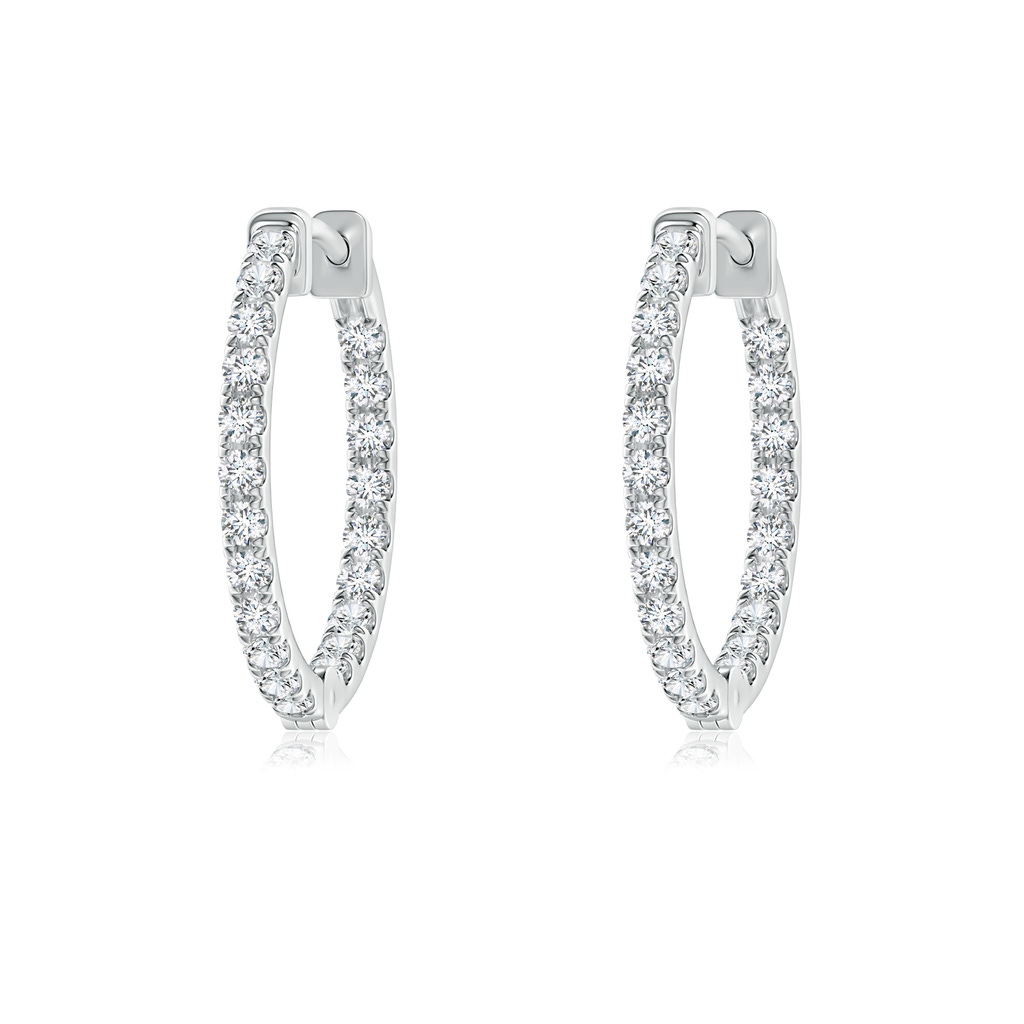 1.4mm GVS2 Classic Diamond Inside Out Hoop Earrings in P950 Platinum