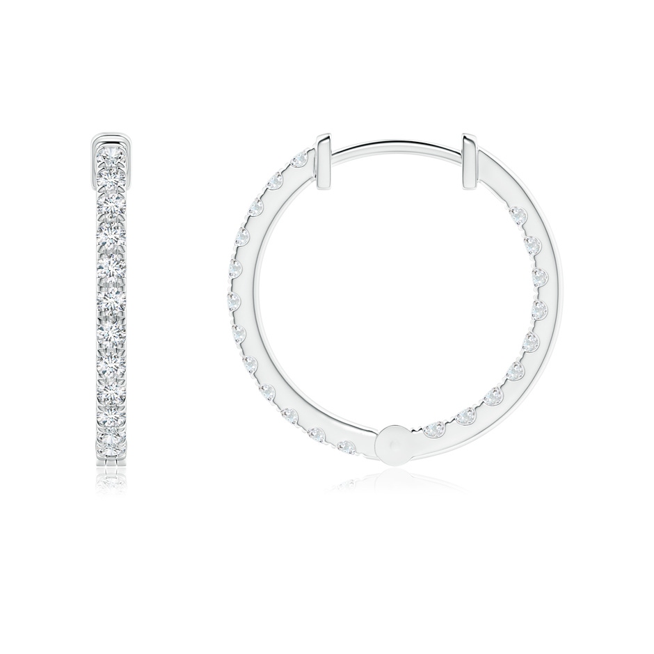1.4mm GVS2 Classic Diamond Inside Out Hoop Earrings in P950 Platinum side-1