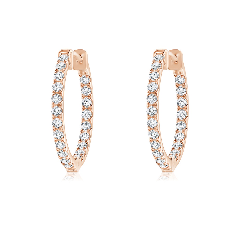 1.4mm GVS2 Classic Diamond Inside Out Hoop Earrings in Rose Gold