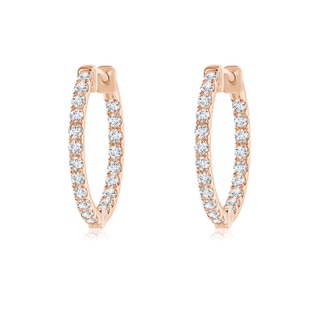 1.4mm GVS2 Classic Diamond Inside Out Hoop Earrings in Rose Gold