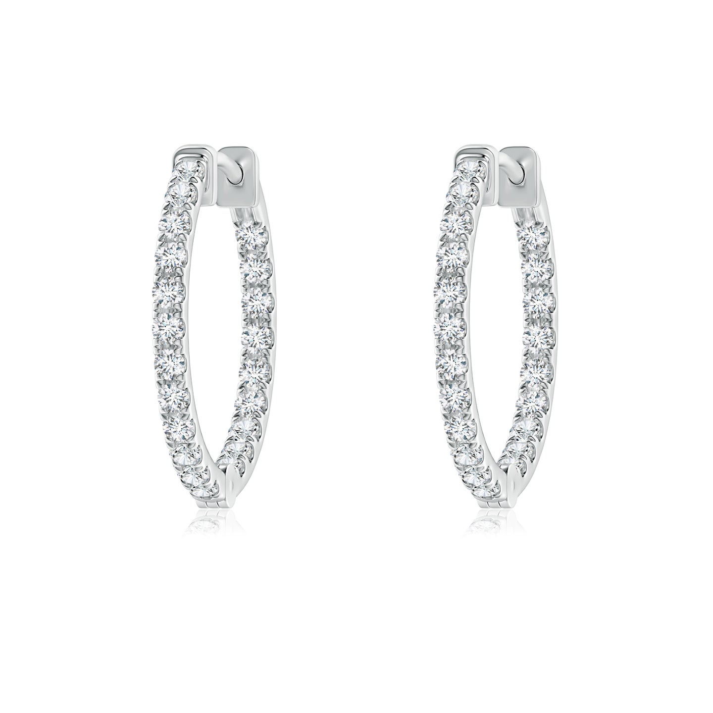 Classic Natural Diamond Inside Out Hoop Earrings
