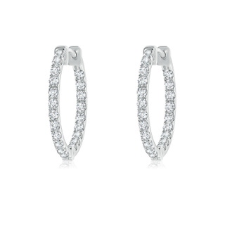 1.4mm GVS2 Classic Diamond Inside Out Hoop Earrings in White Gold