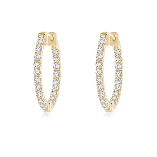 1.4mm GVS2 Classic Diamond Inside Out Hoop Earrings in Yellow Gold