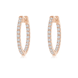 1.4mm HSI2 Classic Diamond Inside Out Hoop Earrings in 9K Rose Gold