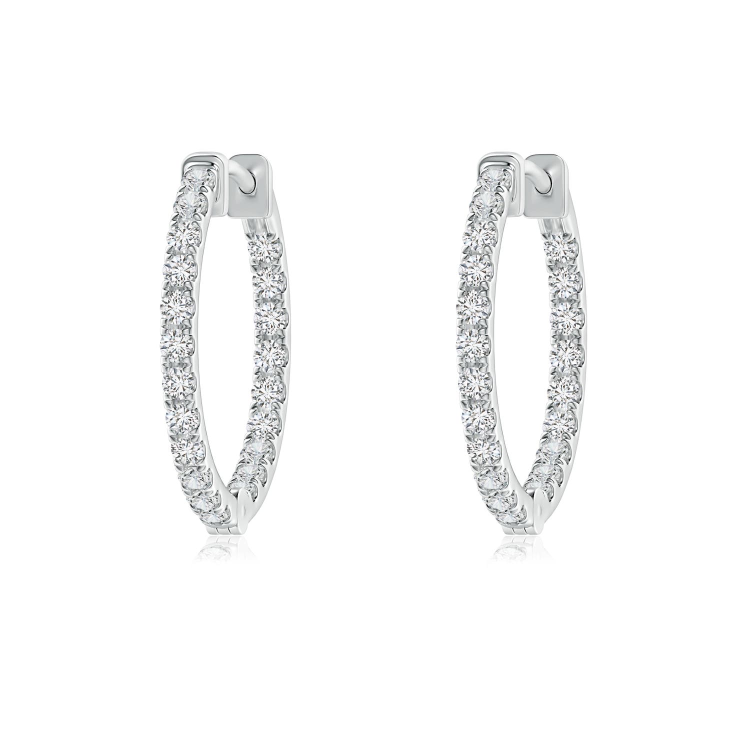 1.4mm HSI2 Classic Diamond Inside Out Hoop Earrings in P950 Platinum