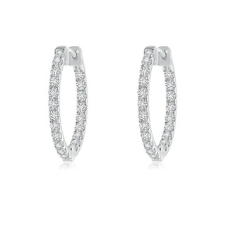 1.4mm HSI2 Classic Diamond Inside Out Hoop Earrings in P950 Platinum