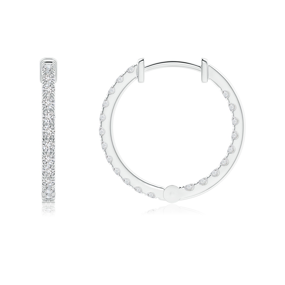 1.4mm HSI2 Classic Diamond Inside Out Hoop Earrings in P950 Platinum side-1