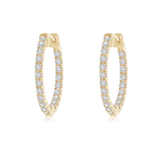 1.4mm HSI2 Classic Diamond Inside Out Hoop Earrings in Yellow Gold
