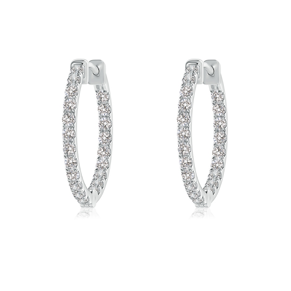 1.4mm IJI1I2 Classic Diamond Inside Out Hoop Earrings in P950 Platinum 