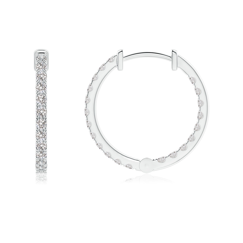 1.4mm IJI1I2 Classic Diamond Inside Out Hoop Earrings in P950 Platinum side-1