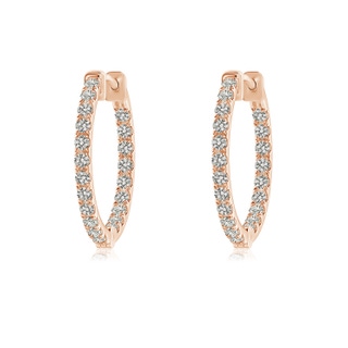 1.4mm KI3 Classic Diamond Inside Out Hoop Earrings in 10K Rose Gold