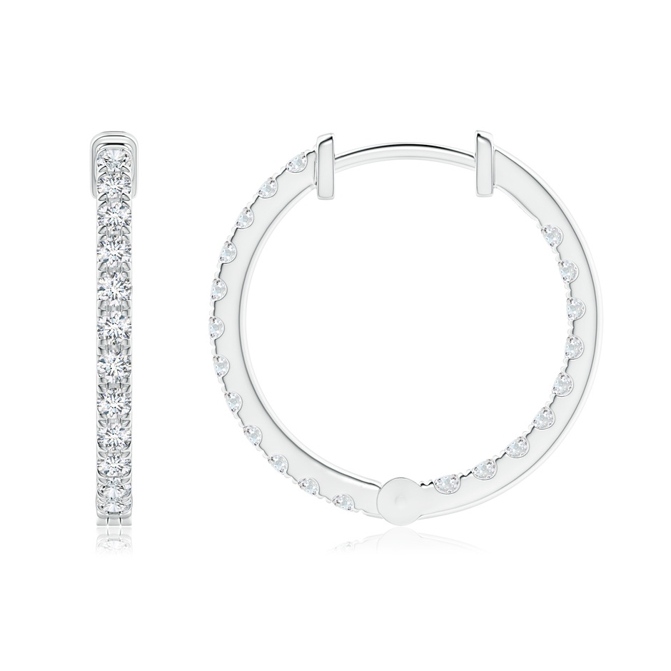 1.6mm GVS2 Classic Diamond Inside Out Hoop Earrings in P950 Platinum side-1