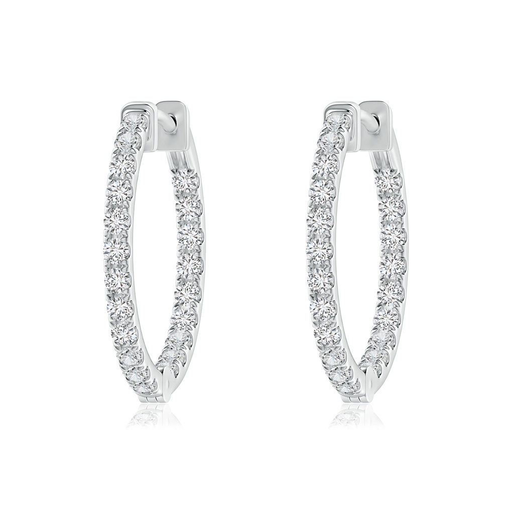 1.6mm HSI2 Classic Diamond Inside Out Hoop Earrings in White Gold