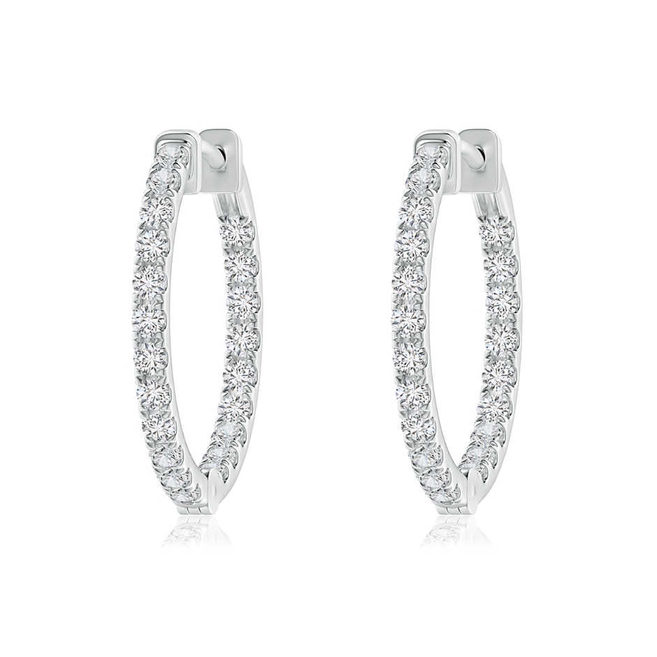 1.6mm HSI2 Classic Diamond Inside Out Hoop Earrings in White Gold 