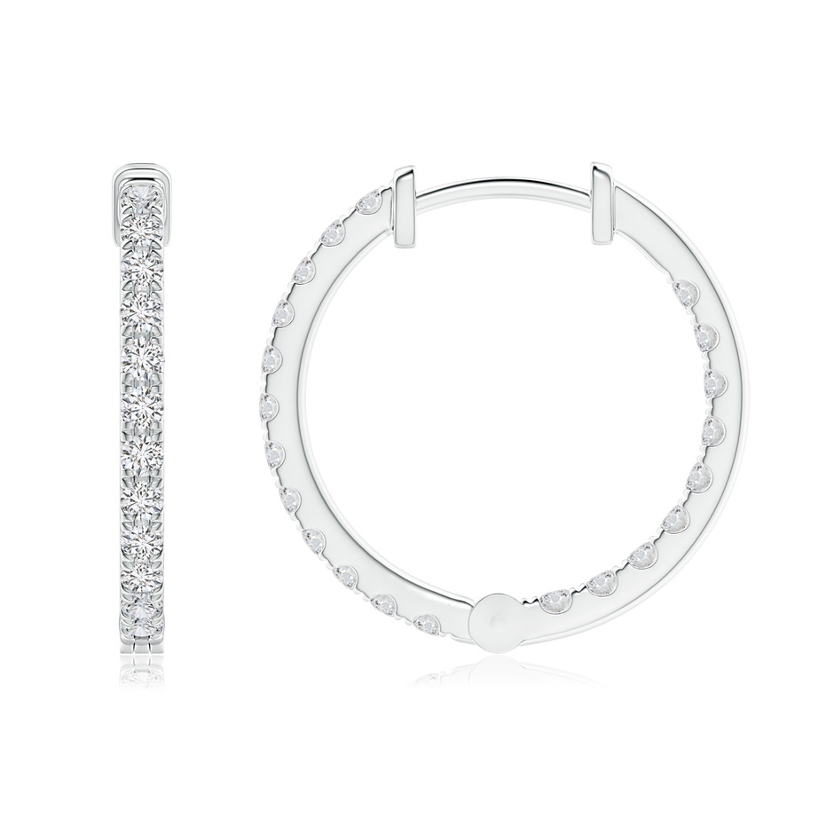 1.6mm HSI2 Classic Diamond Inside Out Hoop Earrings in White Gold side-1