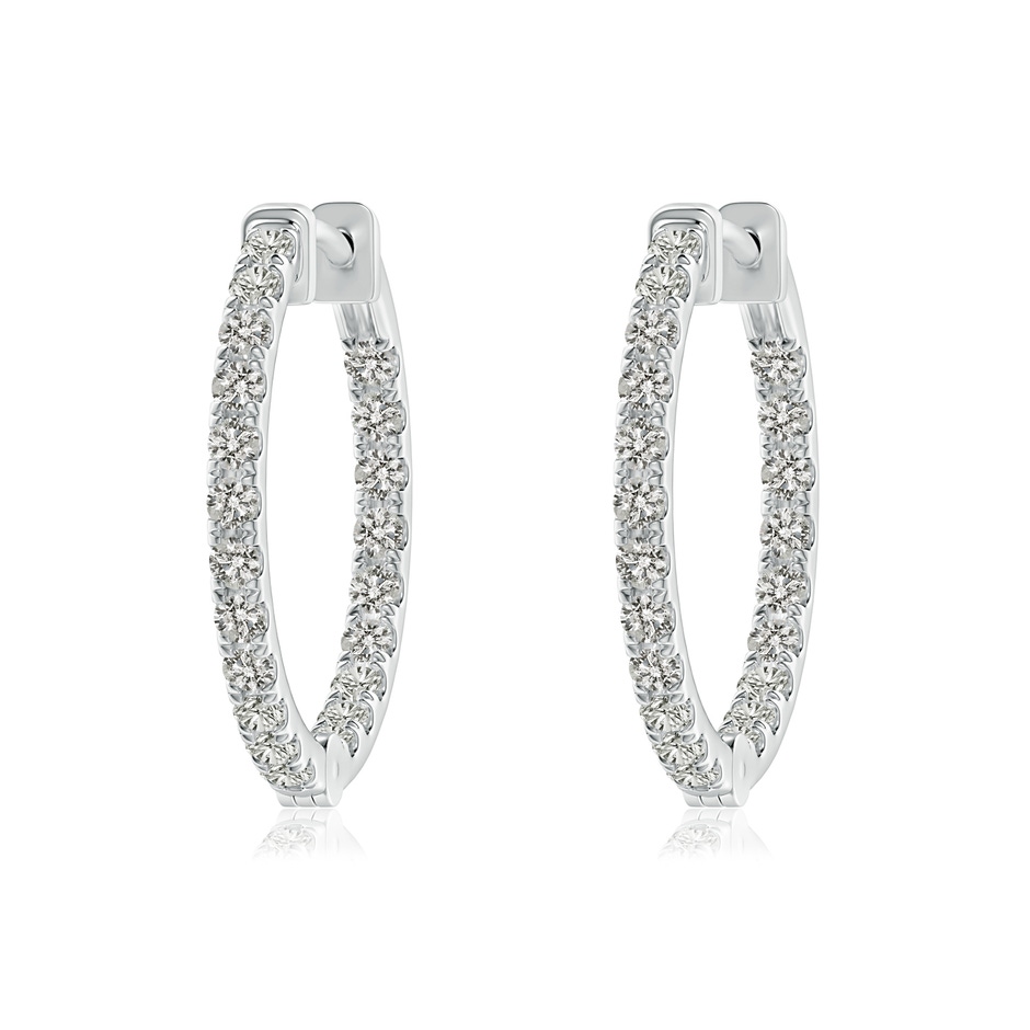 1.6mm KI3 Classic Diamond Inside Out Hoop Earrings in 9K White Gold 