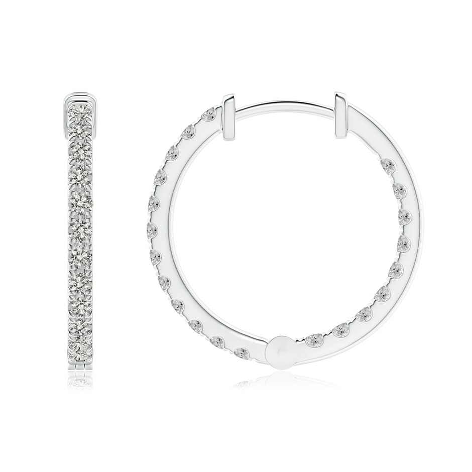 1.6mm KI3 Classic Diamond Inside Out Hoop Earrings in 9K White Gold side-1