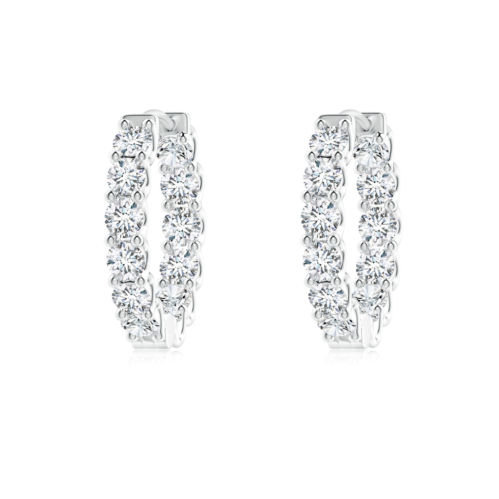 2.15mm GVS2 Prong-Set Diamond Inside Out Hoop Earrings in P950 Platinum