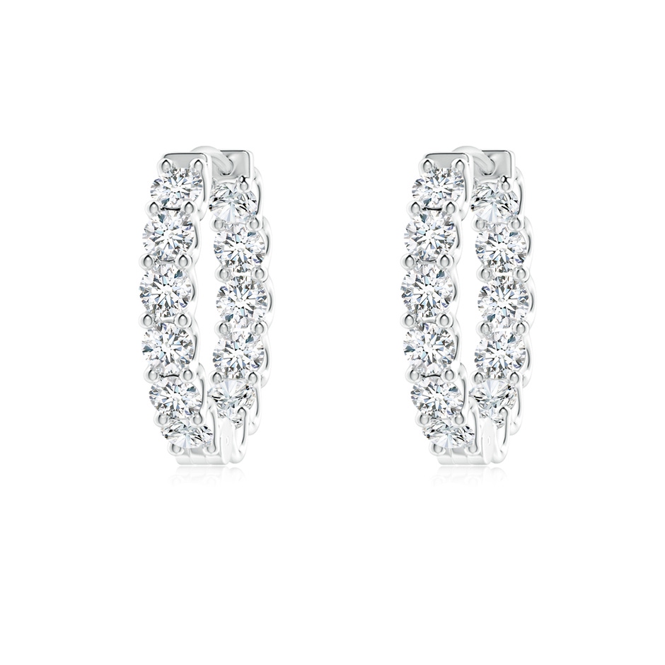 2.15mm GVS2 Prong-Set Diamond Inside Out Hoop Earrings in P950 Platinum 
