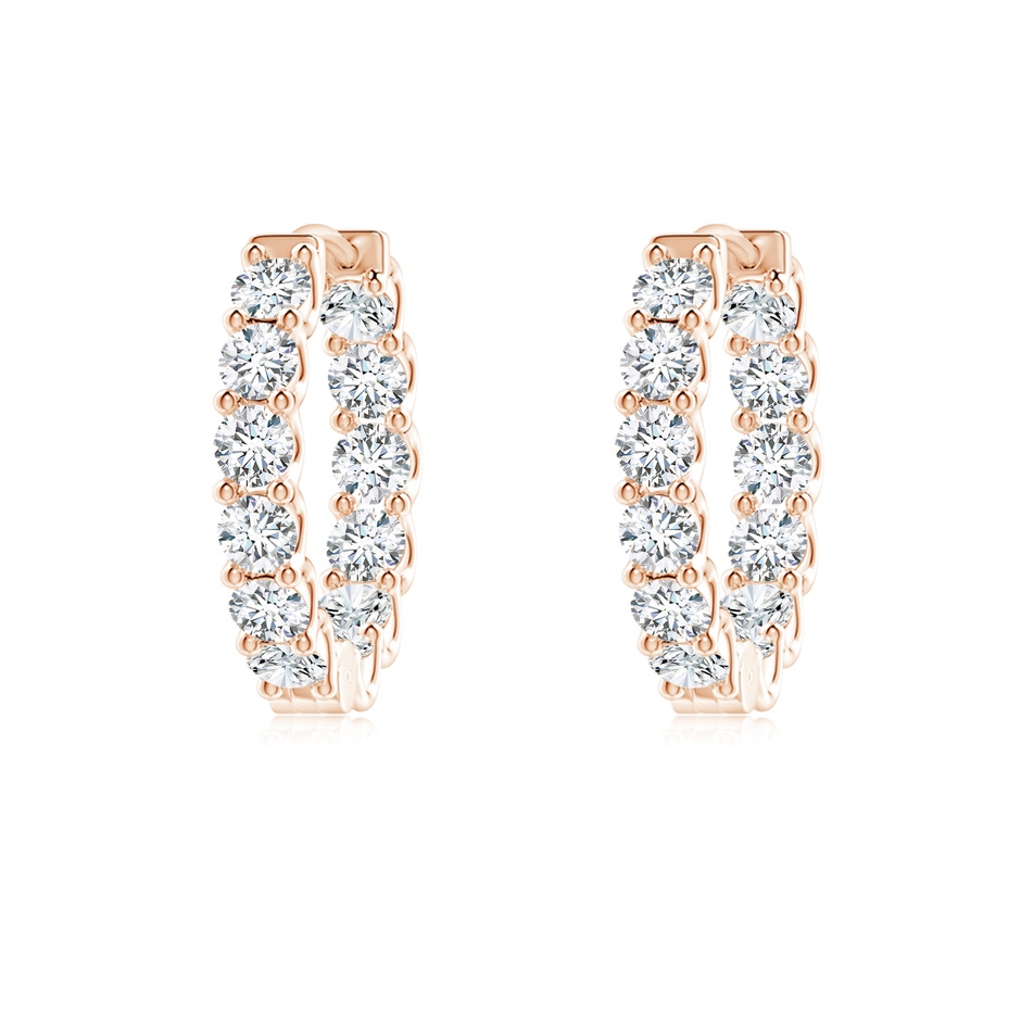 2.15mm GVS2 Prong-Set Diamond Inside Out Hoop Earrings in Rose Gold 