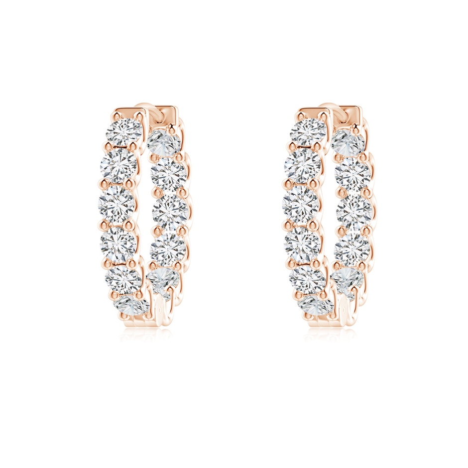 2.15mm HSI2 Prong-Set Diamond Inside Out Hoop Earrings in 9K Rose Gold 