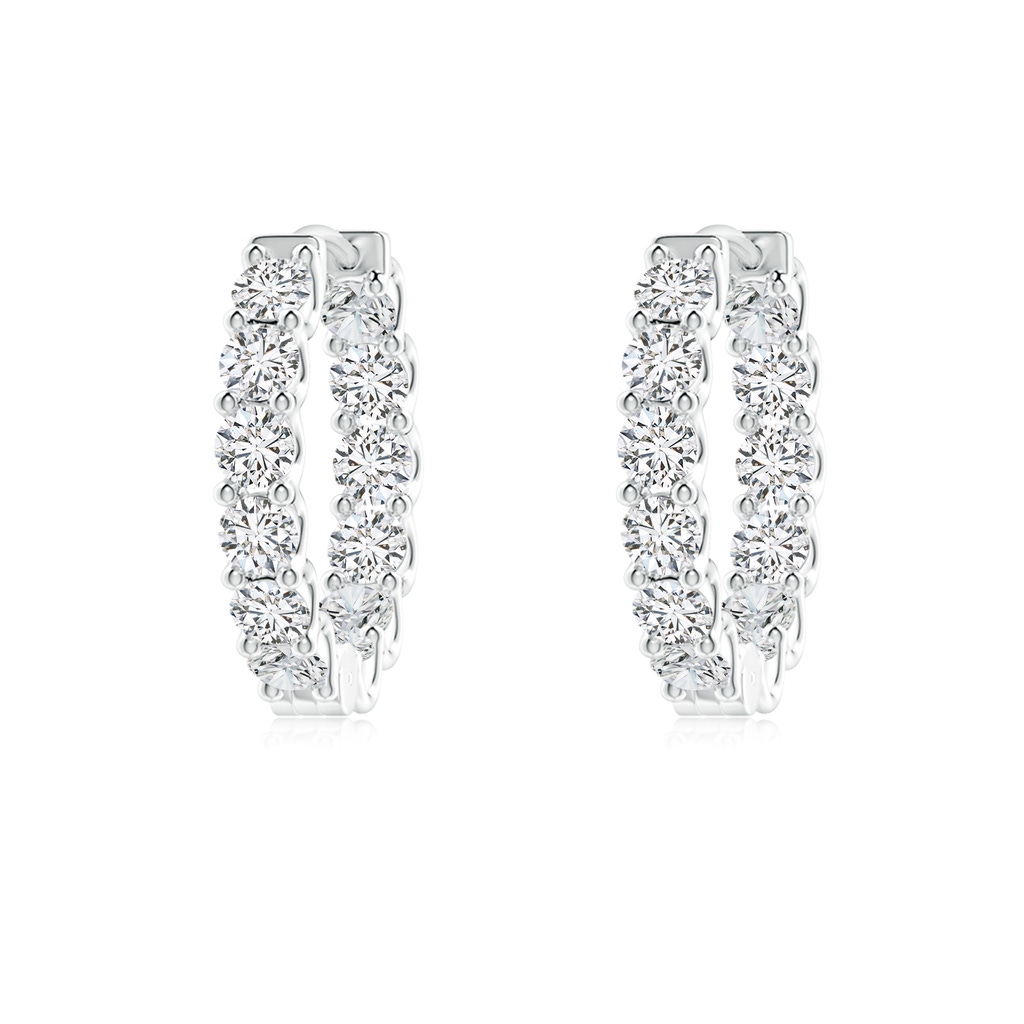 2.15mm HSI2 Prong-Set Diamond Inside Out Hoop Earrings in White Gold