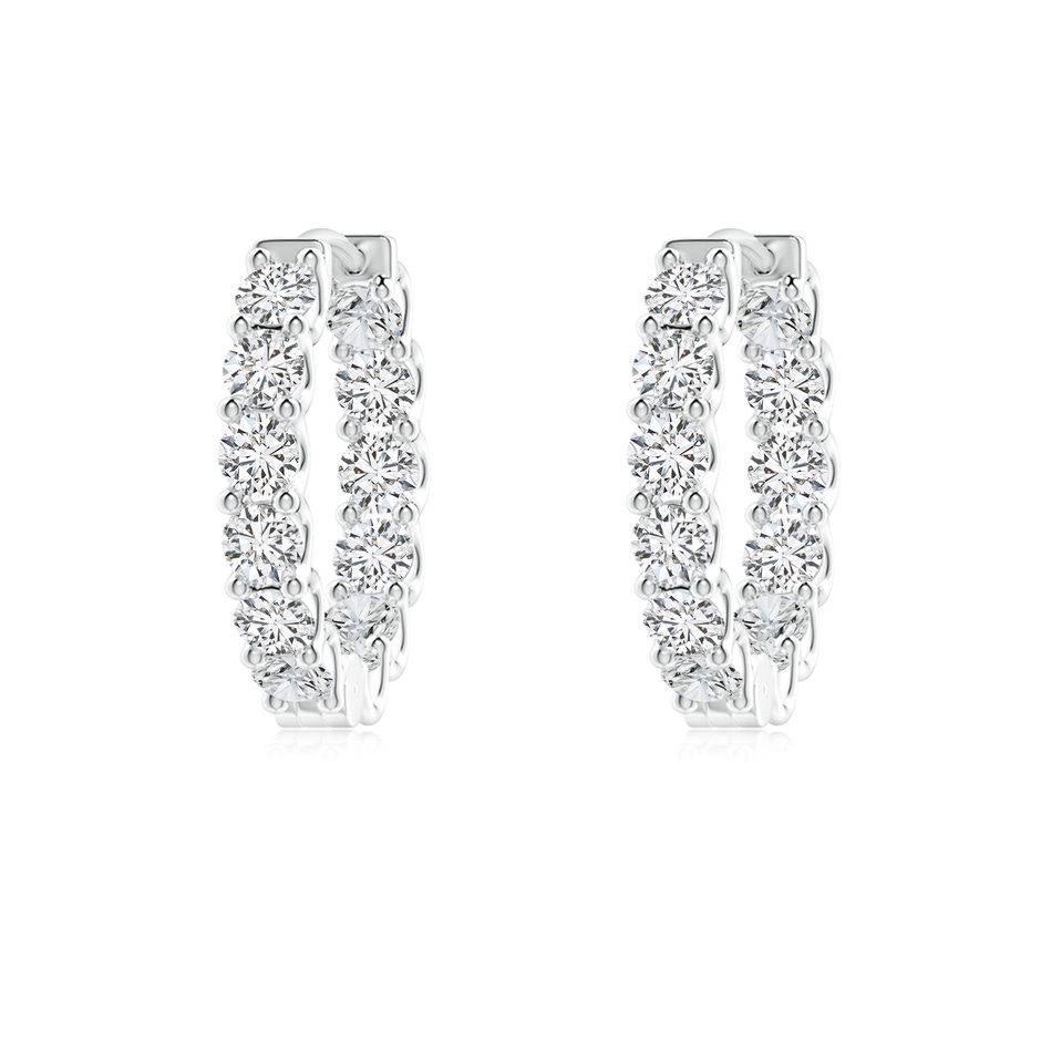 2.15mm HSI2 Prong-Set Diamond Inside Out Hoop Earrings in White Gold 