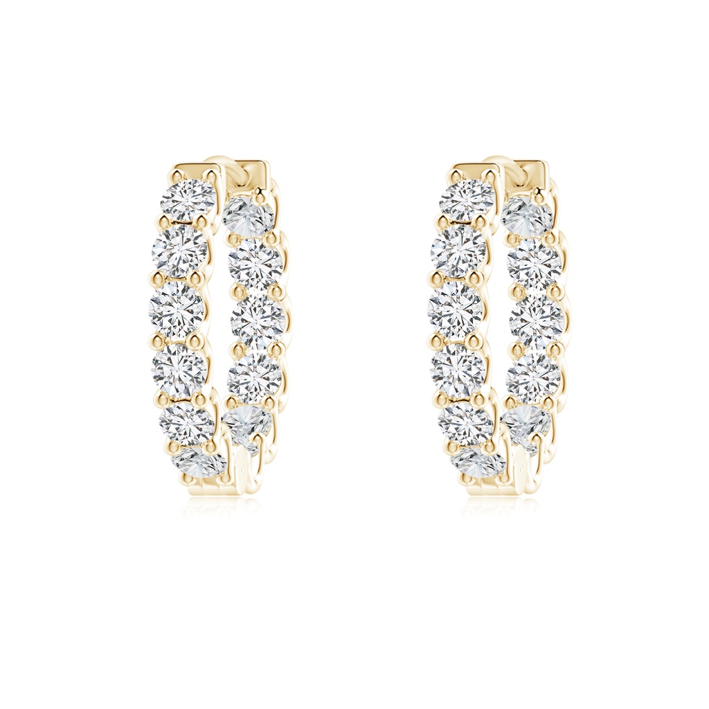 2.15mm HSI2 Prong-Set Diamond Inside Out Hoop Earrings in Yellow Gold